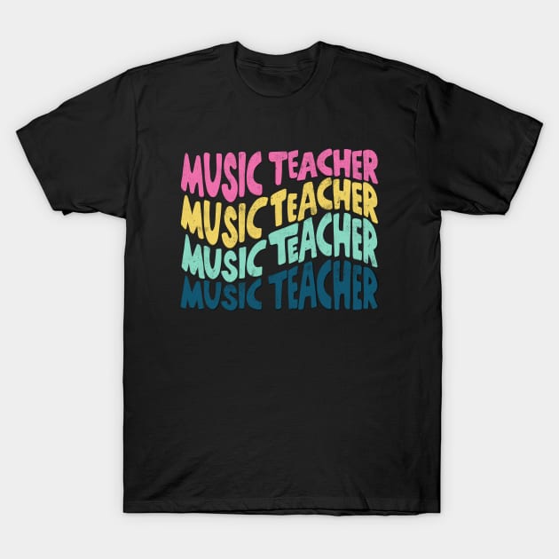 Music teacher halftone T-Shirt by zairawasimun